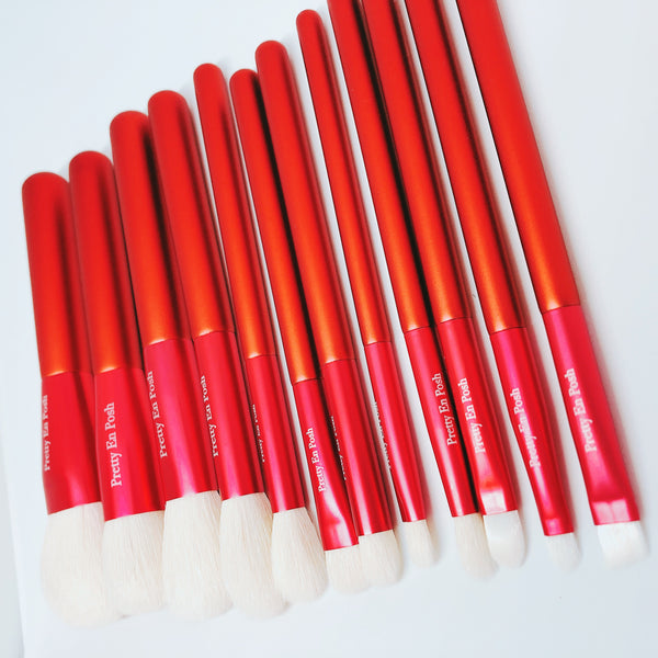 Red Electric Makeup Brush Set