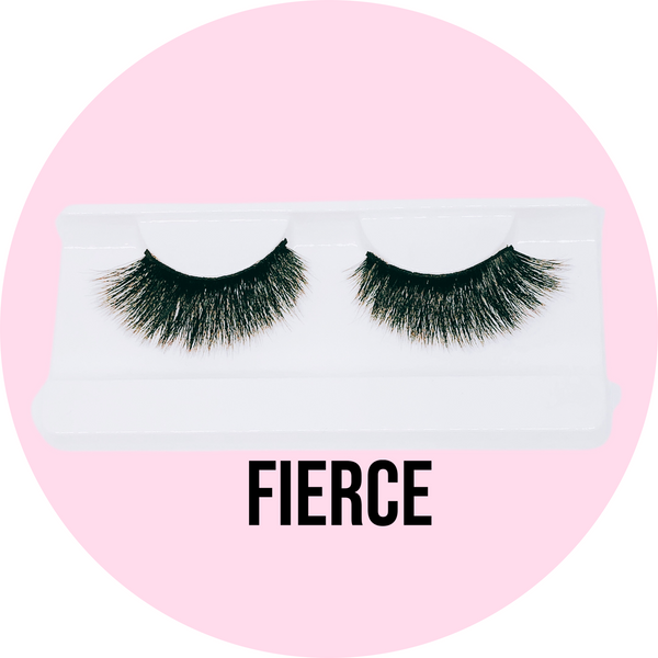 Mink eyelashes in Fierce style