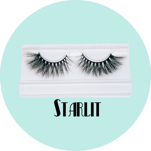 Black mink lashes in starlit style